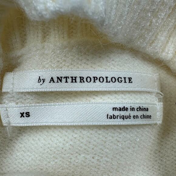 Anthropologie Sweater Womens Extra Small Cream Tunic Neutral Preppy Career Comfy - Picture 7 of 13